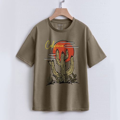 T-shirt cactus & à lettres - SHEIN - Modalova