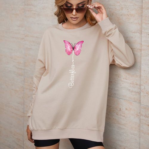 Sweat-shirt papillon et lettre - SHEIN - Modalova