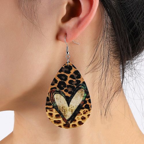 Boucles d'oreilles à design goutte d'eau léopard - SHEIN - Modalova