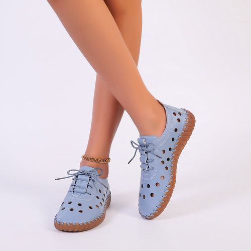 Chaussures plates ajouré à lacets à couture - SHEIN - Modalova