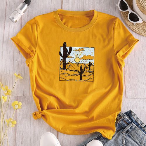 T-shirt avec imprimé cactus - SHEIN - Modalova