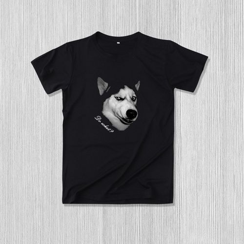 T-shirt à motif chien et slogan - SHEIN - Modalova