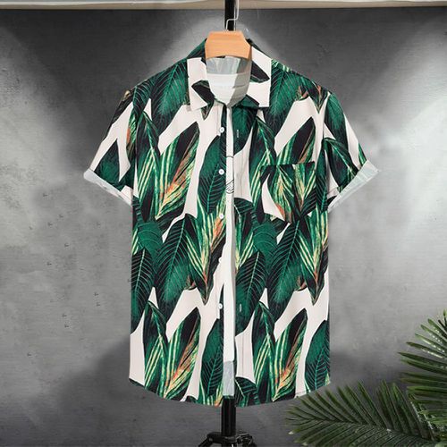 Chemise à imprimé tropical à patch à poche (sans t-shirt) - SHEIN - Modalova