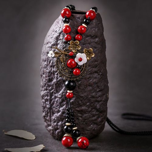 Collier avec pendentif à fleur breloque de perle - SHEIN - Modalova