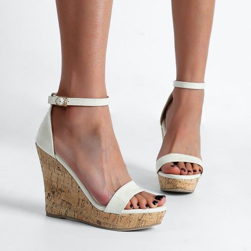 Sandales compensées minimaliste à bride de cheville - SHEIN - Modalova
