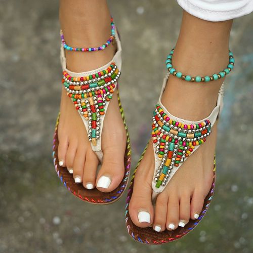 Sandales entre-doigt à perles - SHEIN - Modalova