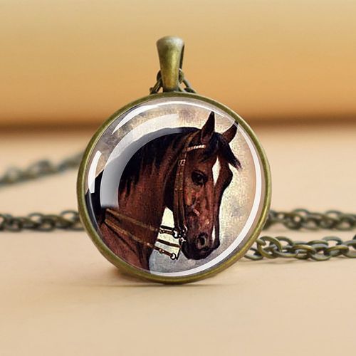 Collier à motif de cheval à pendentif rond - SHEIN - Modalova