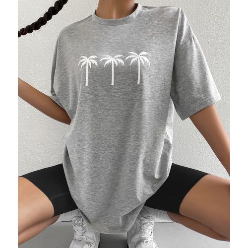 T-shirt long à imprimé cocotier - SHEIN - Modalova