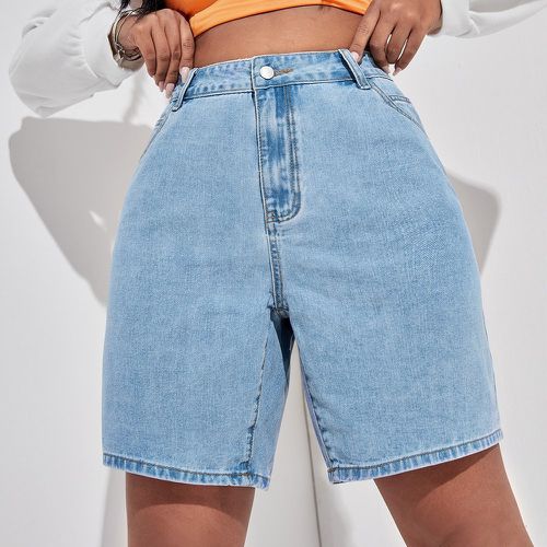 Short en jean taille haute délavé - SHEIN - Modalova