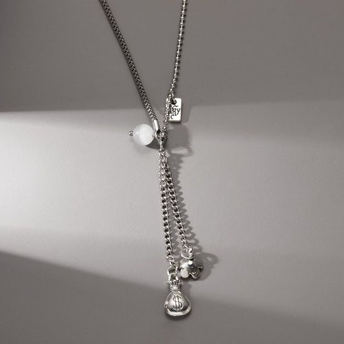 Collier avec pendentif perle & à fleur - SHEIN - Modalova