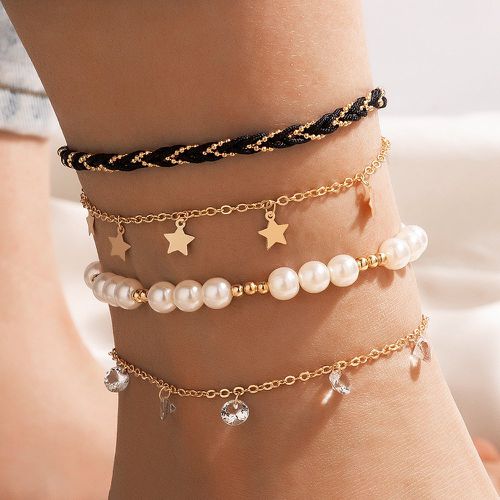 Pièces Bracelet de cheville avec fausses perles à breloque étoile - SHEIN - Modalova