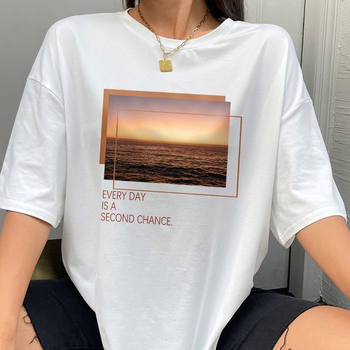 T-shirt à motif slogan et mer - SHEIN - Modalova