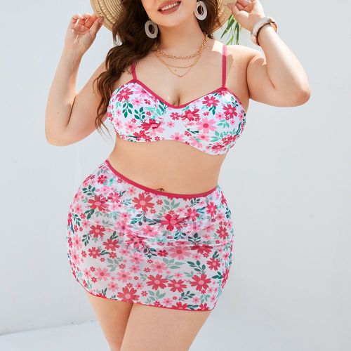 Pièces Bikini push-up à imprimé floral à armature & jupe de plage - SHEIN - Modalova