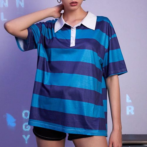 T-shirt oversize à rayures polo - SHEIN - Modalova