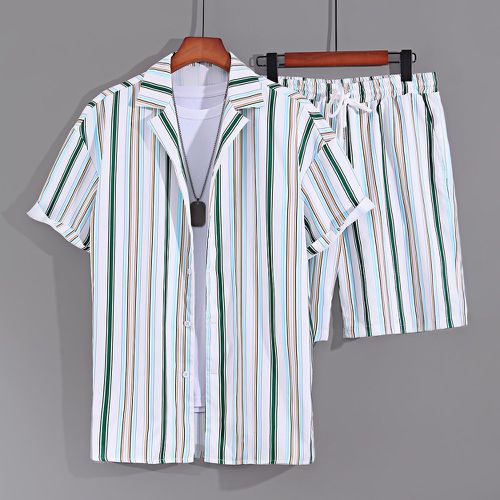 Aléatoire à rayures Chemise & Short à cordon (sans t-shirt) - SHEIN - Modalova