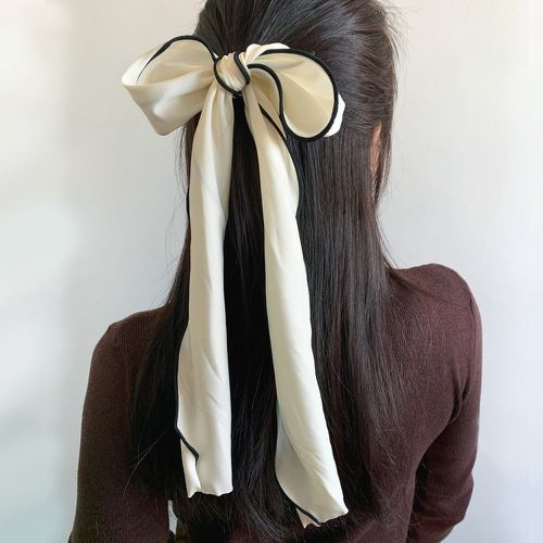 Élastique avec foulard pour cheveux à bordure contrastante à nœud papillon - SHEIN - Modalova