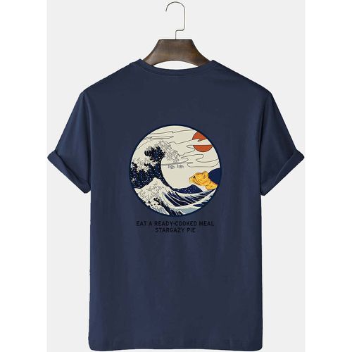 T-shirt slogan et à imprimé vague - SHEIN - Modalova