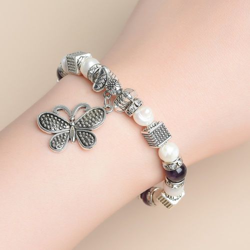 Bracelet à breloque papillon fausse perle & à perles - SHEIN - Modalova