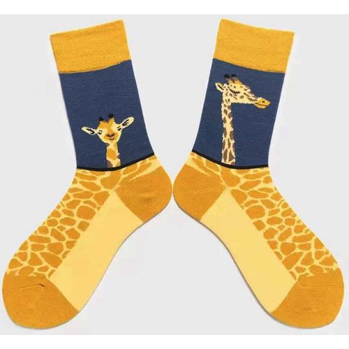 Homme Chaussettes à motif girafe - SHEIN - Modalova