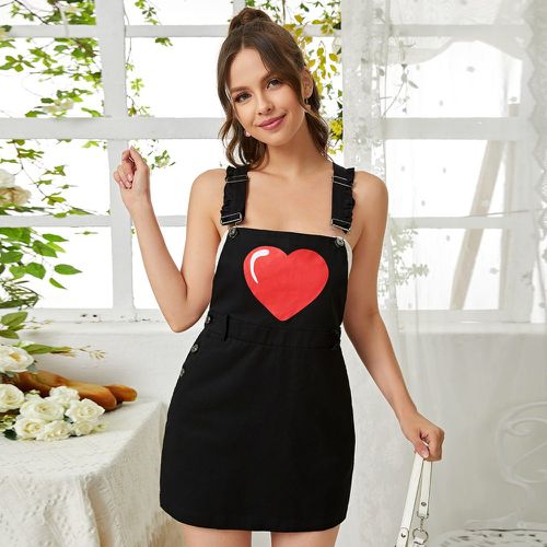 Robe salopette à imprimé cœur (sans t-shirt) - SHEIN - Modalova