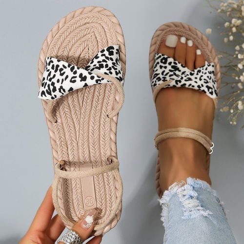 Sandales plates léopard torsadé - SHEIN - Modalova