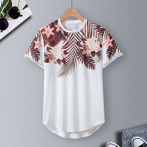 T-shirt à imprimé floral et tropical - SHEIN - Modalova
