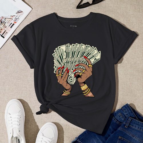 T-shirt à motif figure à imprimé dollar - SHEIN - Modalova