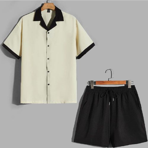 Chemise à bordure contrastante & Short à cordon - SHEIN - Modalova