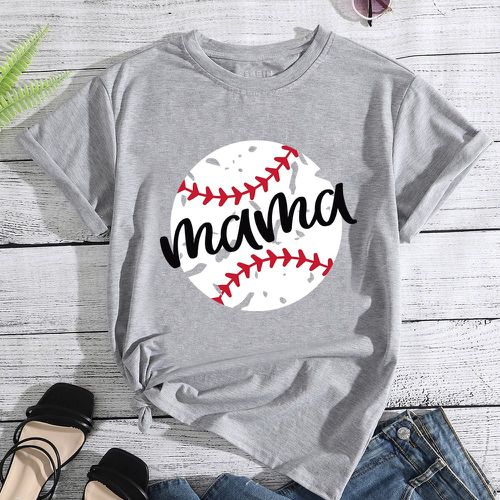 T-shirt base-ball et à lettres - SHEIN - Modalova