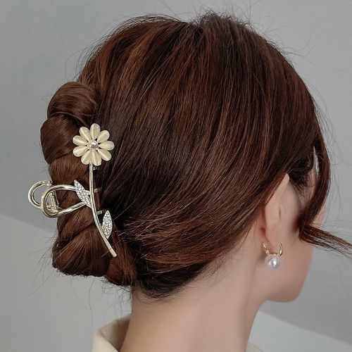 Griffe à cheveux avec strass design fleur - SHEIN - Modalova
