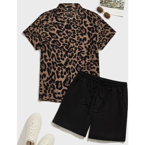 Chemise à bouton à léopard & Short - SHEIN - Modalova