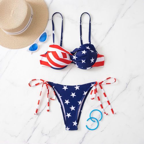 Bikini push-up drapeau américain torsadé - SHEIN - Modalova
