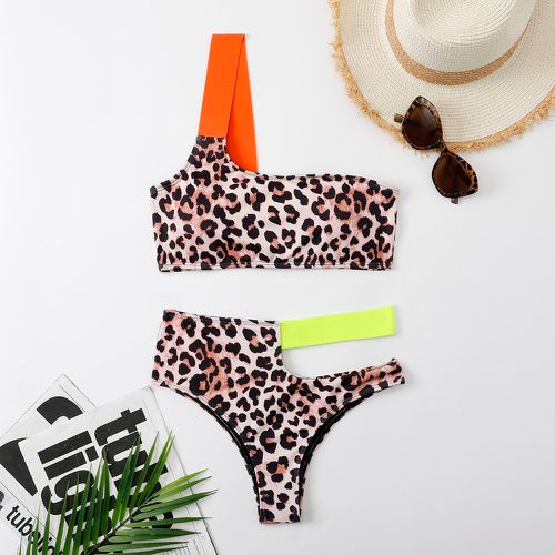 Bikini léopard découpe asymétrique - SHEIN - Modalova