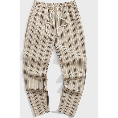 Pantalon à rayures versicolores à cordon - SHEIN - Modalova