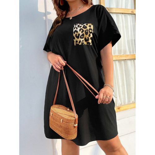 Robe t-shirt à léopard manches chauve-souris - SHEIN - Modalova