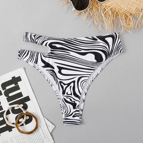 Bas de bikini aléatoire à imprimé découpe taille haute - SHEIN - Modalova