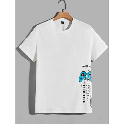 T-shirt à imprimé console de jeu et slogan - SHEIN - Modalova