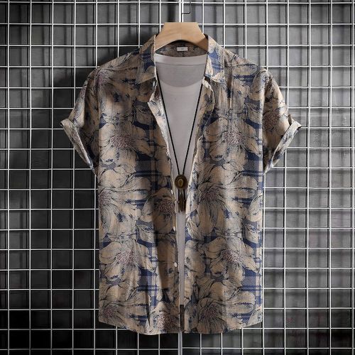 Chemise à imprimé floral aléatoire à carreaux (sans t-shirt) - SHEIN - Modalova