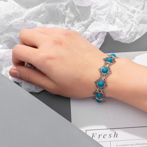 Bracelet à détail turquoise ajouré - SHEIN - Modalova