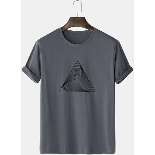 D T-shirt à imprimé géométrique manches courtes - SHEIN - Modalova