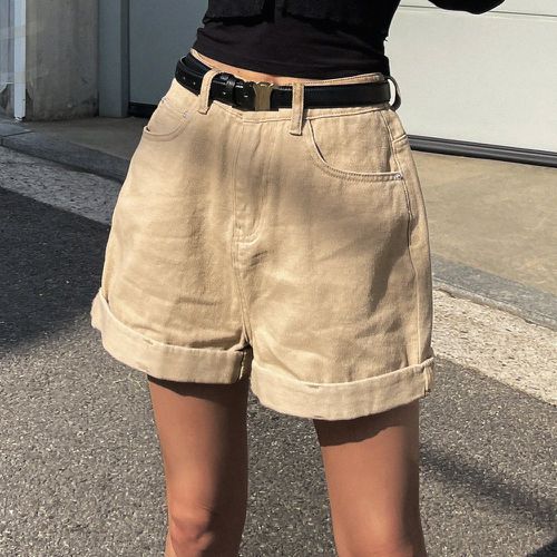 Short en jean taille haute (sans ceinture) - SHEIN - Modalova