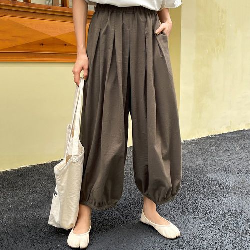 Pantalon corsaire à détail plié avec poche cachée ample - SHEIN - Modalova