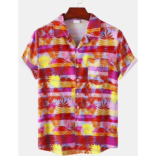 Chemise à rayures à imprimé tropical - SHEIN - Modalova