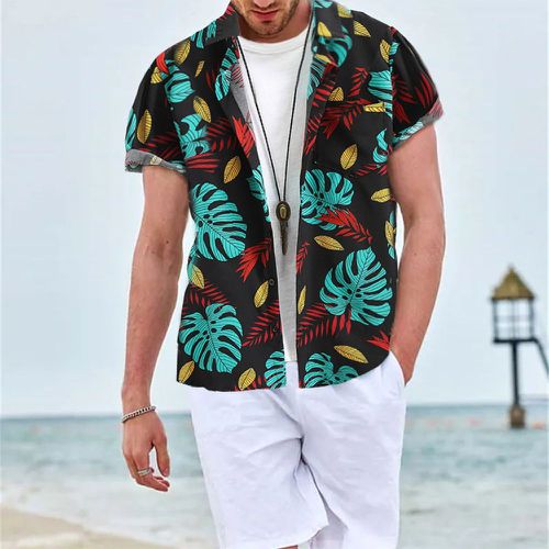 Chemise aléatoire à imprimé tropical patch à poche (sans t-shirt) - SHEIN - Modalova