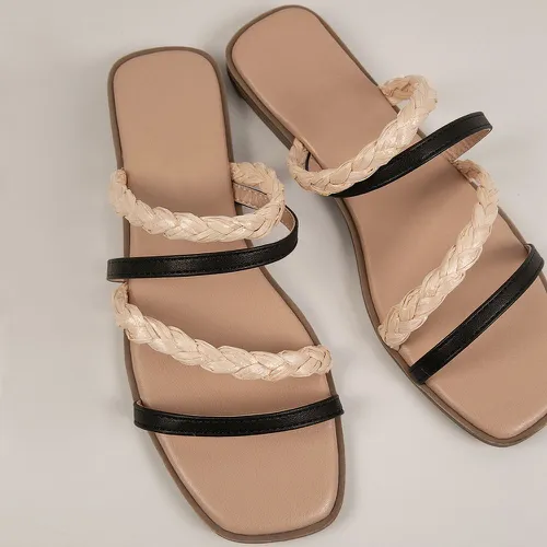 Sandales plates multiple tressé raphia - SHEIN - Modalova