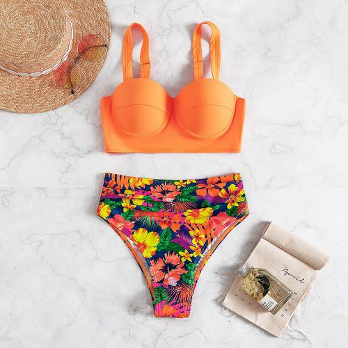 Bikini à imprimé floral push-up taille haute - SHEIN - Modalova