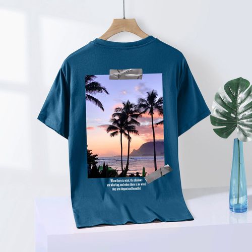 T-shirt à imprimé cocotier et mer - SHEIN - Modalova