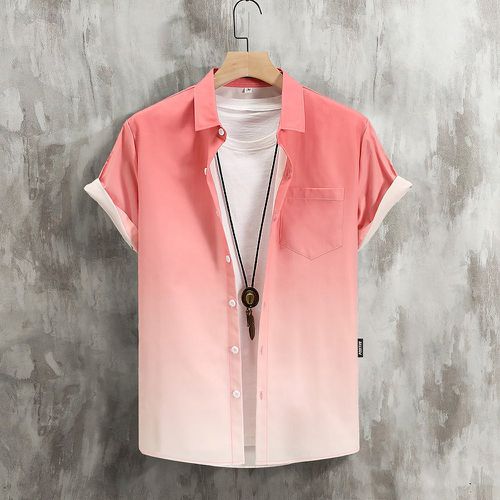 Chemise dégradé à bouton à poche (sans t-shirt) - SHEIN - Modalova