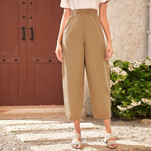 Pantalon taille élastique ample unicolore - SHEIN - Modalova