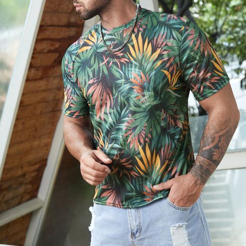 Homme T-shirt à imprimé tropical - SHEIN - Modalova